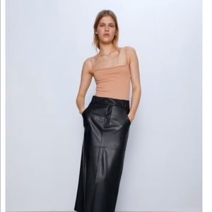 Zara Strappy Stretch nude bodysuit. Size small.